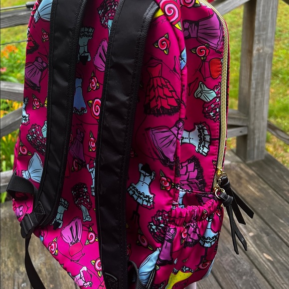 Betsey Johnson Pink Black School Backpack BB16390 - Picture 7 of 9